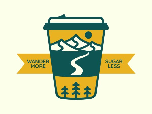 Wander more sugar less 3 t shirt design for sale