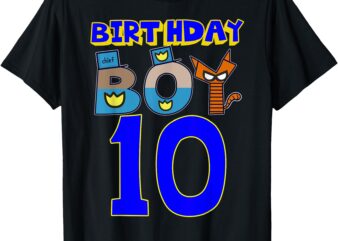 Birthday Boy 10 Dog Family Party Matching Man Kid T-Shirt