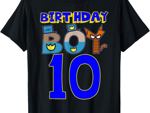 Birthday boy 10 dog family party matching man kid t-shirt