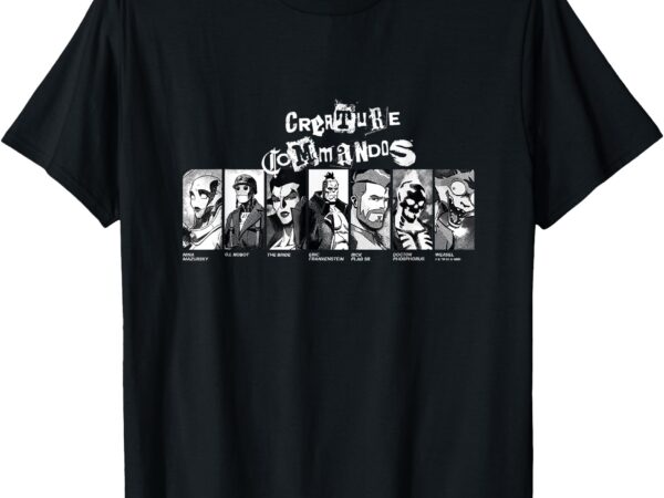 Black & white character panels t-shirt