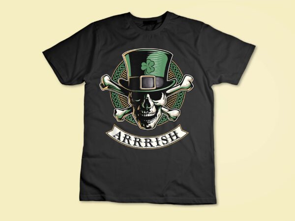 Arrish irish pirate st patricks day, pirate men funny gift t-shirt disign