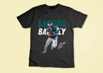 Saquon Eagles Vintage Barkley 90s Graphic Tee T-Shirt Design