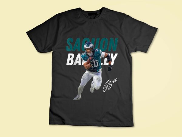 Saquon eagles vintage barkley 90s graphic tee t-shirt design