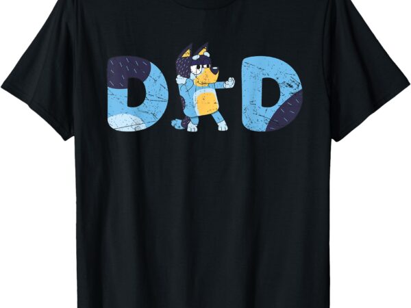 Blue dad tan blue heeler bandit dada family grunge t-shirt