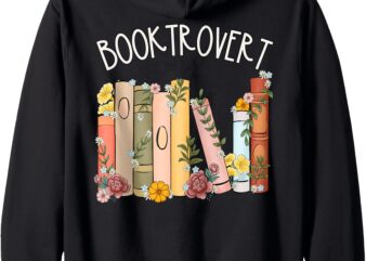 Booktrovert Bookish and Proud Book Lover Tee Zip Hoodie