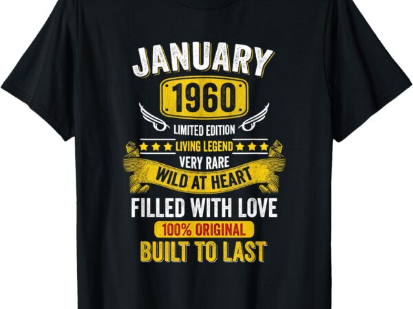 Born in january 1960 vintage gift january 1960 birthday t-shirt