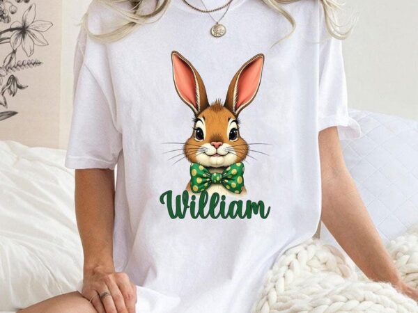 Boys easter sweatshirt-personalized spring pullover – easter bunny natural crew neck, girls bunny sweater, matching shirts, bunny sweatshirt