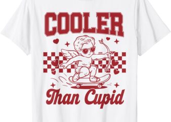 Boys Valentine’s Day Cooler Than Cupid Skateboarding Kids T-Shirt