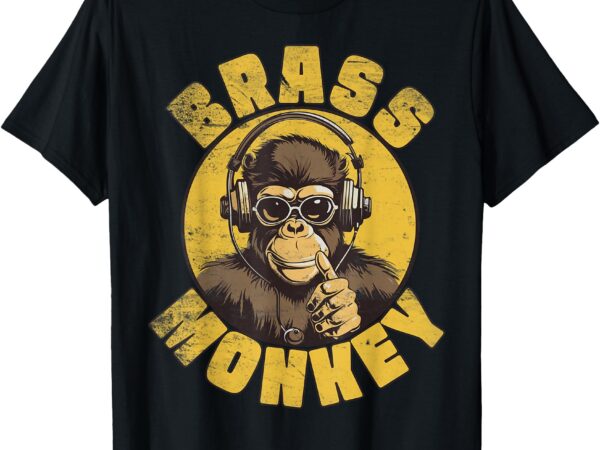 Brass monkey funny cool music t-shirt