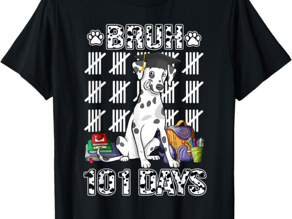 Bruh 100 days of school dalmatian dog dabbing 100th day boys t-shirt