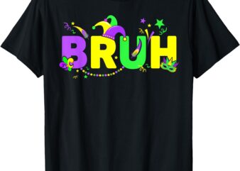 Bruh Mardi Gras Teens Boys Kids Mardi Gras Mens T-Shirt