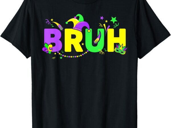 Bruh mardi gras teens boys kids mardi gras mens t-shirt