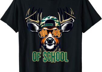 Bucked’ 100 Days Of School Deer Student Boy Girls 100th Day T-Shirt