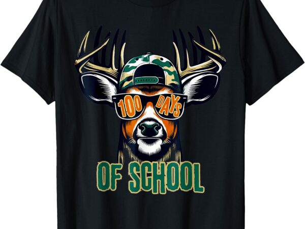 Bucked’ 100 days of school deer student boy girls 100th day t-shirt