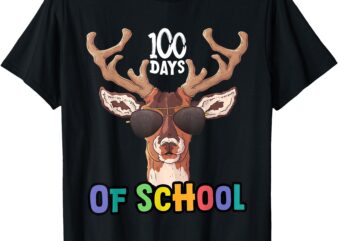 Bucked’ 100 Days Of School Deer Student Girls Boy 100th Day T-Shirt