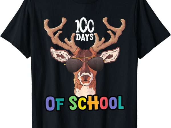 Bucked’ 100 days of school deer student girls boy 100th day t-shirt