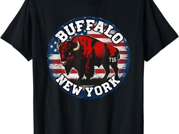 Buffalo new york 716 area code bison wny bflo pride t-shirt