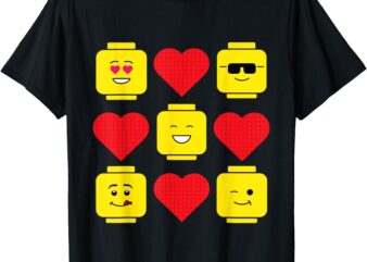 Building Bricks Valentine Hearts Blocks T-Shirt