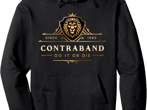 Contraband – lion logo 1 pullover hoodie t shirt vector file