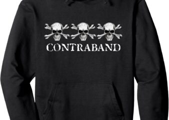 CONTRABAND – Pirate – 3 Skulls Logo Pullover Hoodie