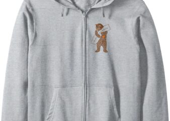 California Love Bear Pray Los Angeles Zip Hoodie