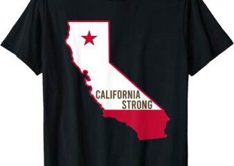 California Strong California Map Flag T-Shirt