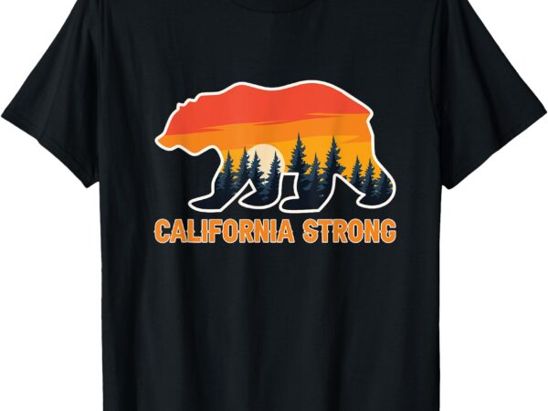 California strong grizzly bear sunset vintage t-shirt