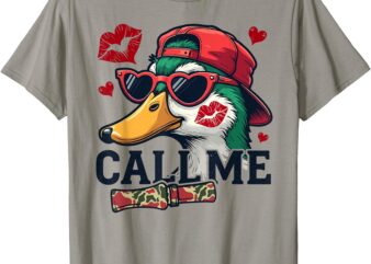 Call Me Duck Hunting Valentines Day Kids Boys Valentines T-Shirt