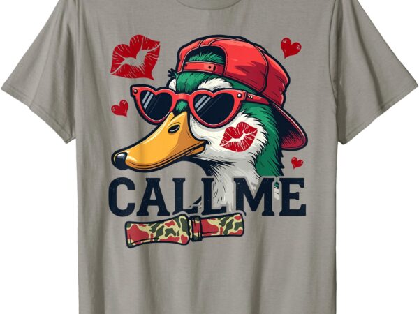 Call me duck hunting valentines day kids boys valentines t-shirt