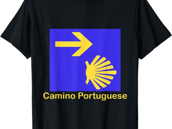 Camino portuguese sign – scallop shell and arrow t-shirt