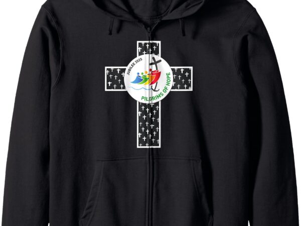 Catholic church jubilee – holy year 2025 – black and white zip hoodie t shirt vector file