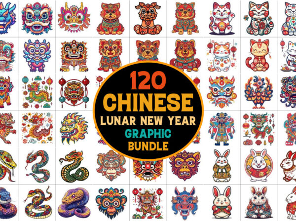 Chinese lunar new year vector graphic bundle