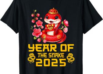 Chinese New Year Toddlers Kids Year of the Snake 2025 T-Shirt