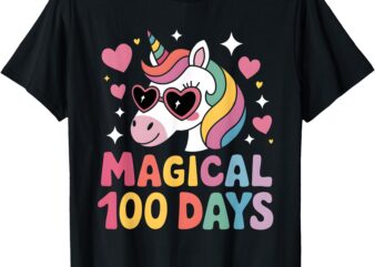 Colorful Unicorn 100 Days Milestone Celebration T-Shirt