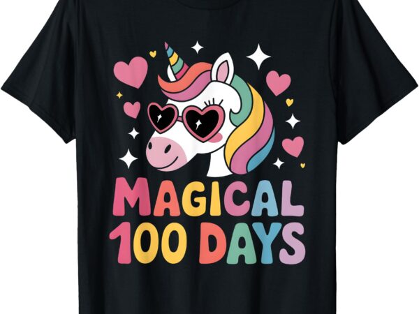 Colorful unicorn 100 days milestone celebration t-shirt