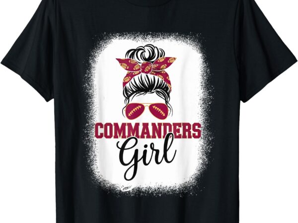 Commanders girl tee messy bun for men women t-shirt