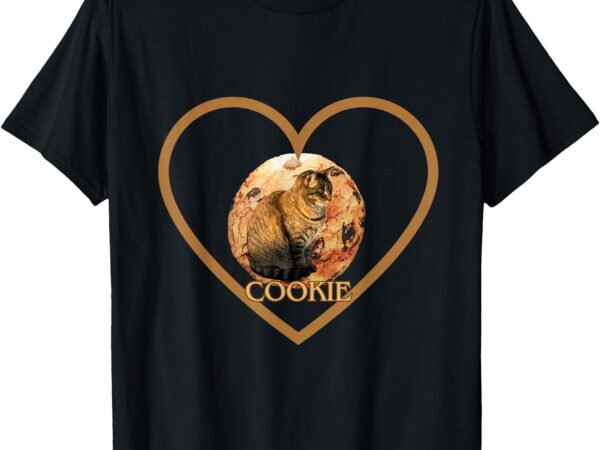 Cookie cat with a heart t-shirt