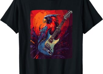 Cool Electric Guitar Bird for Trendy Rock Vibes T-Shirt