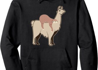 Cool Sloth Riding Llama Hilarious Funny Llama and Sloth Pullover Hoodie