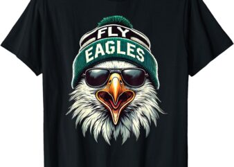 Cool face Eagle with sunglasses vintage Eagles Flying bird T-Shirt