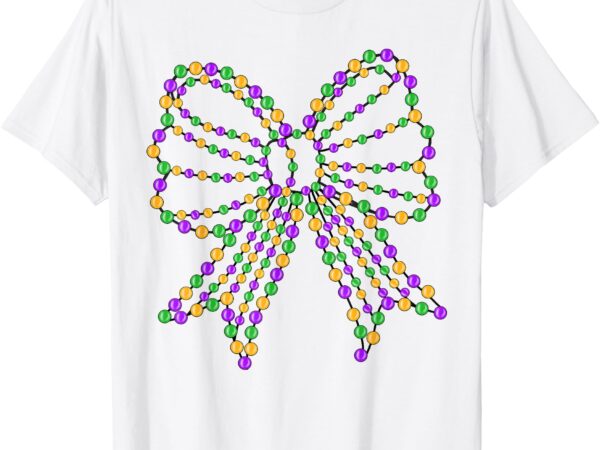 Coquette bow mardi gras festival fleur de lis carnival beads t-shirt