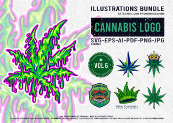 Psychedelic Leaf Cannabis Collection Illustrations