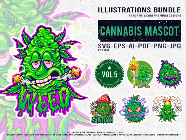 Cannabis creations whimsical, playful, colorful designs