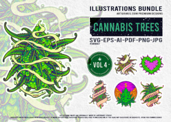 Cannabis Bloom Vibrant Illustrations Collection