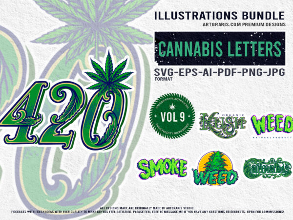 Cannabis culture creative typography and 420 designs