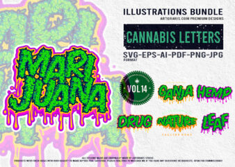 Cannabis Script Visual Lexicon Design Illustration