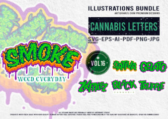 Green Typography Cannabis Inspired Designs