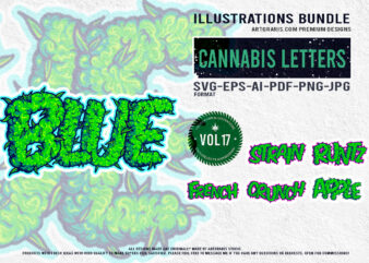 Creative Cannabis Strain Lettering Illustration