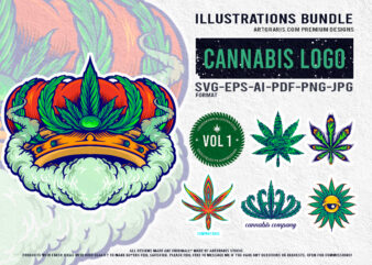 Creative Cannabis Logo Designs Illustration