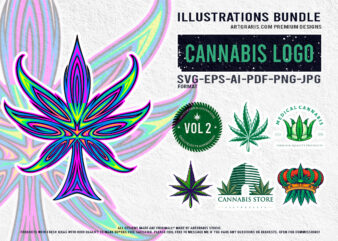 Cannabis Themed Logo Branding Illustrations